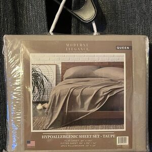 Taupe Hypoallergenic Sheet Set - Queen